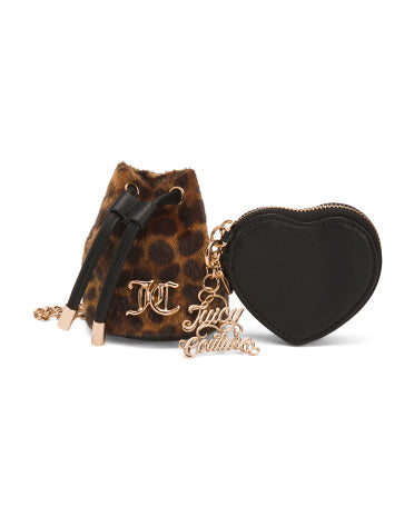 JUICY COUTURE 2-li Bağcıqlı və Ürək Mikro Çanta Dəsti