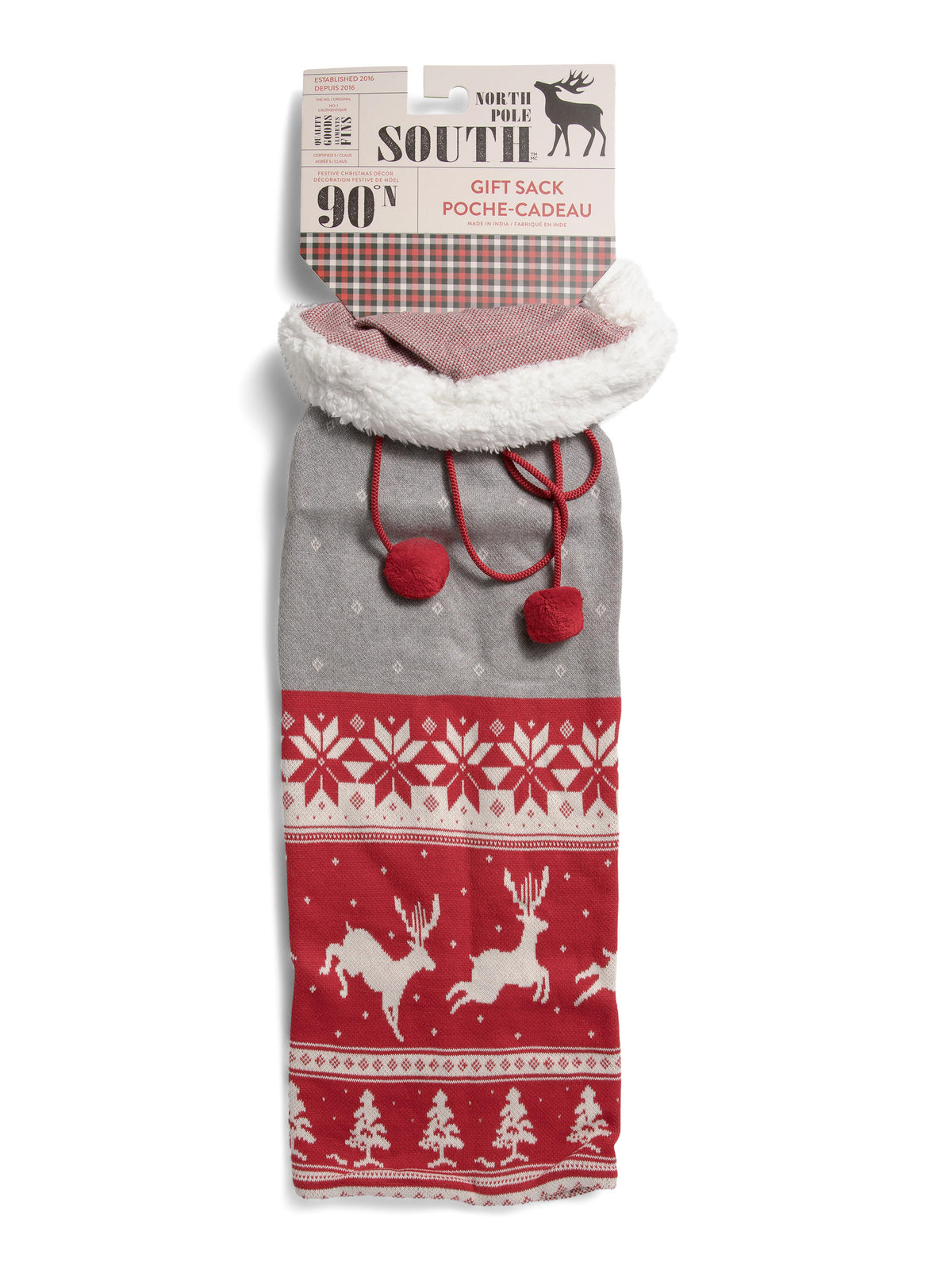 MADE IN INDIA 20x30 Bükülmüş Noel Çantası