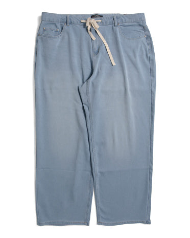 D. JEANS NEW YORK Plus Rahat Toxunuşlu Geniş Dar Cins Şalvar Elastik Belli