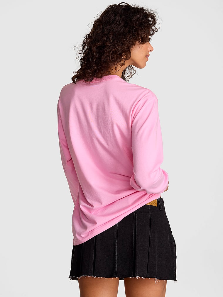 PINK Campus Cotton™ Long-Sleeve Tee