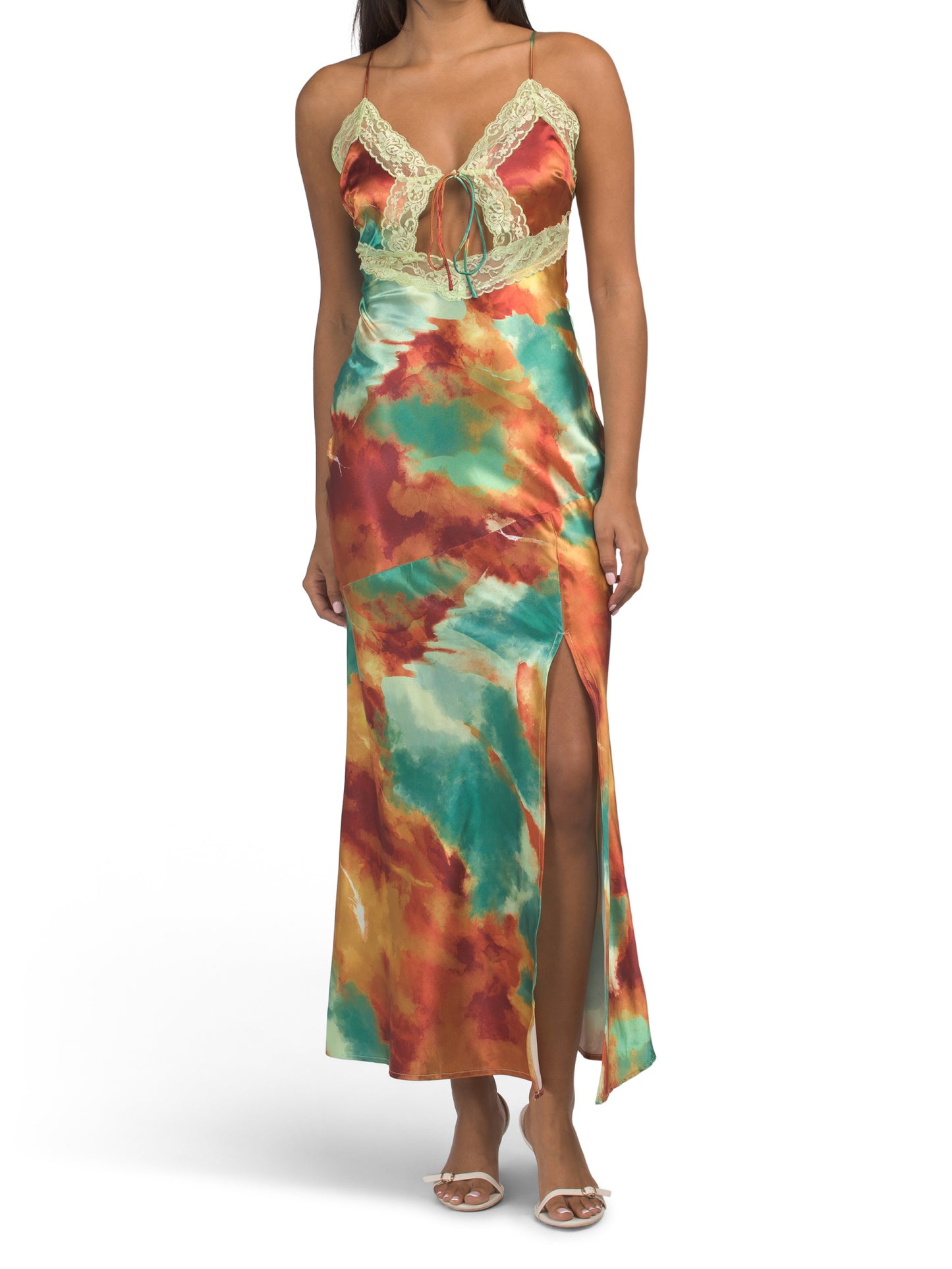 SELFIE LESLIE Saga Bust Keyhole Satin Maxi Geyim