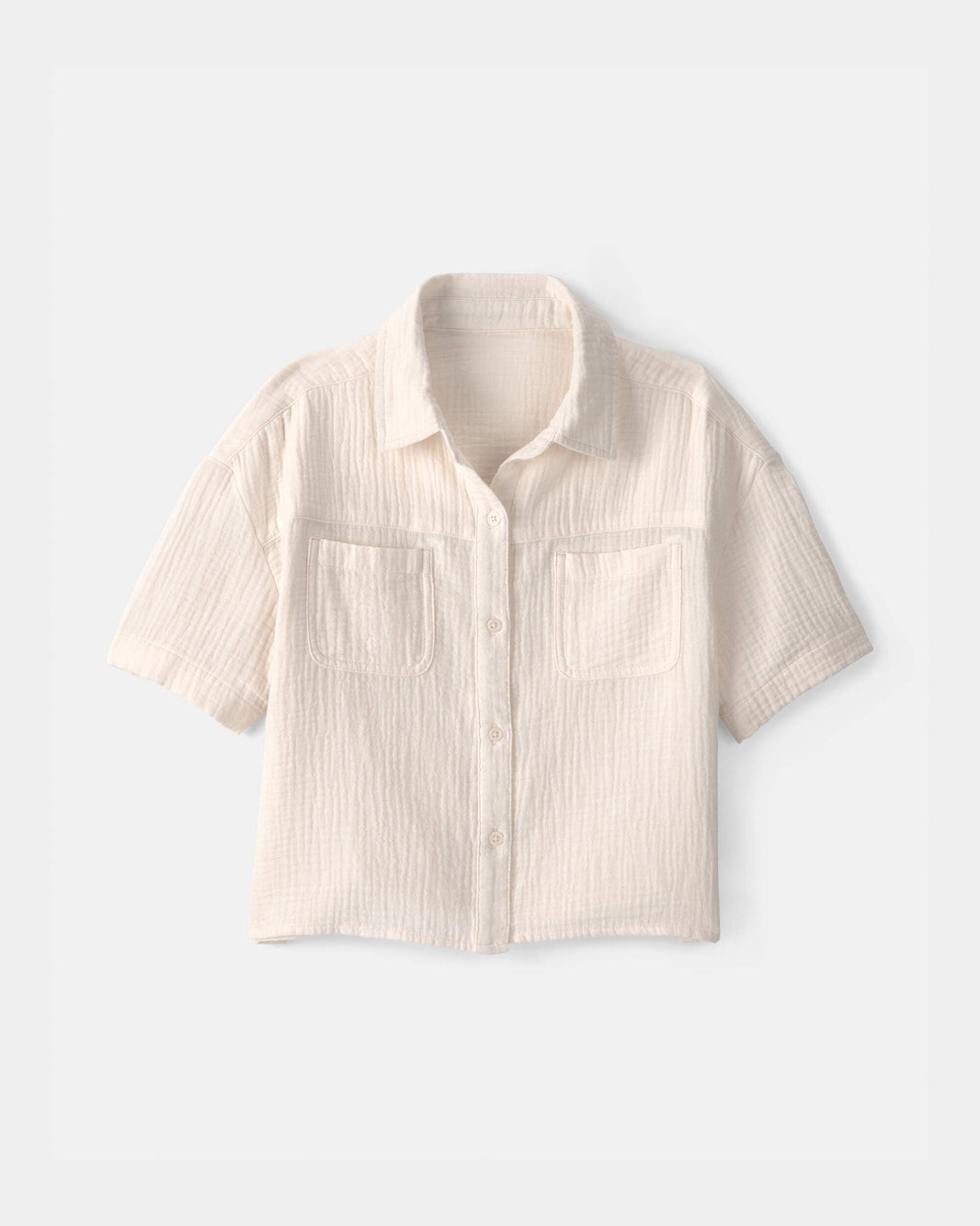 OshKosh B'gosh Qız Tül Qısa Kolu Köynəyi - Krem