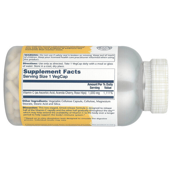 Solaray Timed Release Vitamin C Qülaqlı Itburnu Aserola 1000 Mq 250 Veq Kapsul
