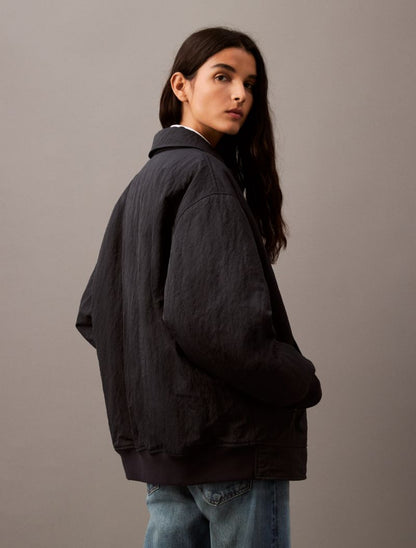 Calvin Klein Əzilmiş Nylon Bomber Gödəkçə