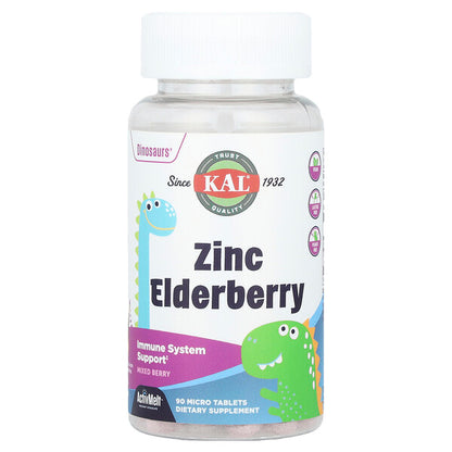 Kal Dinosaurs Zinc Elderberry Mixed Berry 90 Mikro Tablet