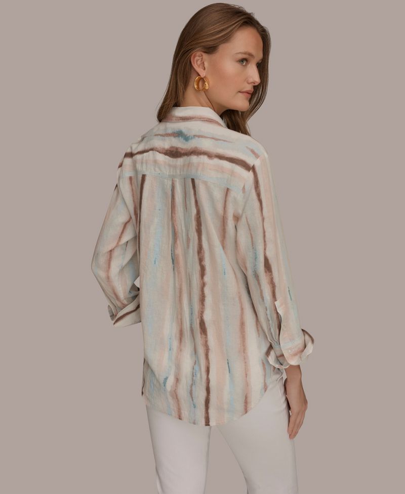 Donna Karan Weekend Qadın Uzun Cəkəli Düymə Köynəyi