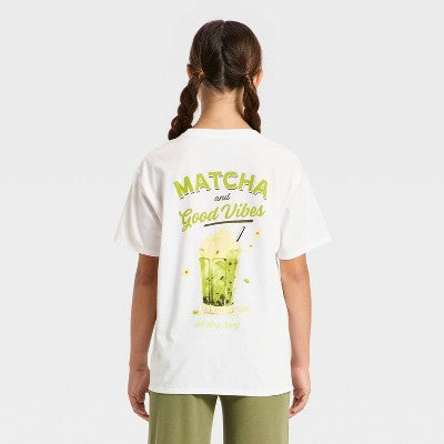 art class Qız Matcha Oversize Qrafik Köynəyi Ağ S
