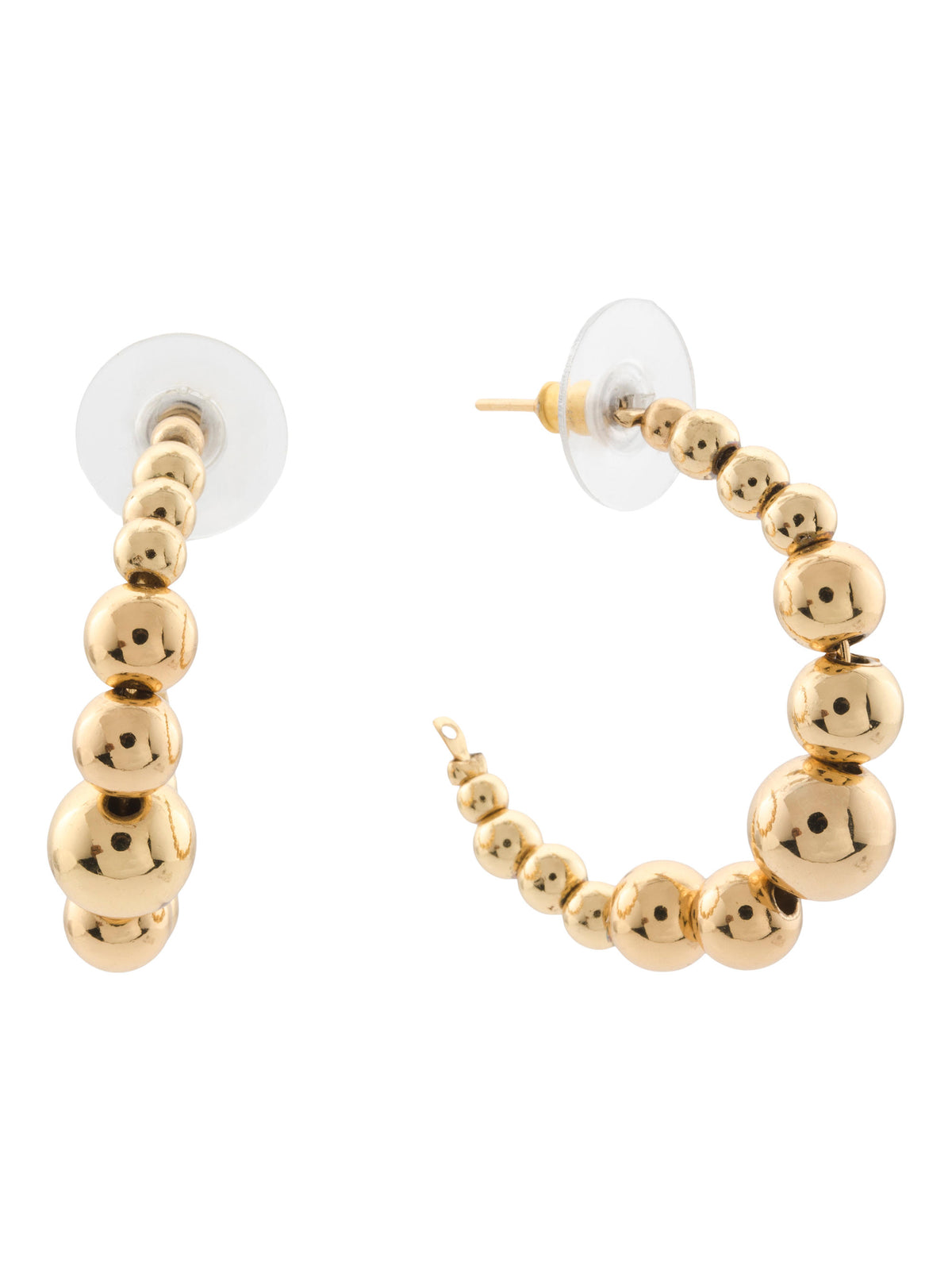 KENNETH JAY LANE Gold Graduated Ball Hoop Earrings