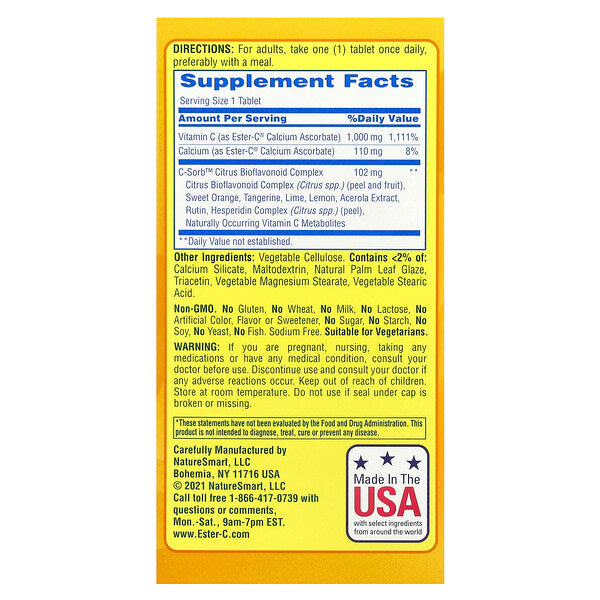 Nature's Bounty Ester C Maksimum Güc 1000 Mg 120 Veqetarian Tablet