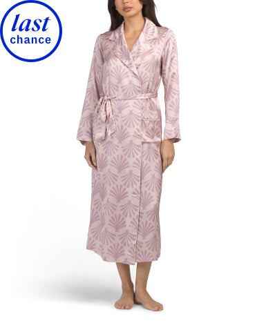 PETITE PLUME Silk Blush Tide Long Robe