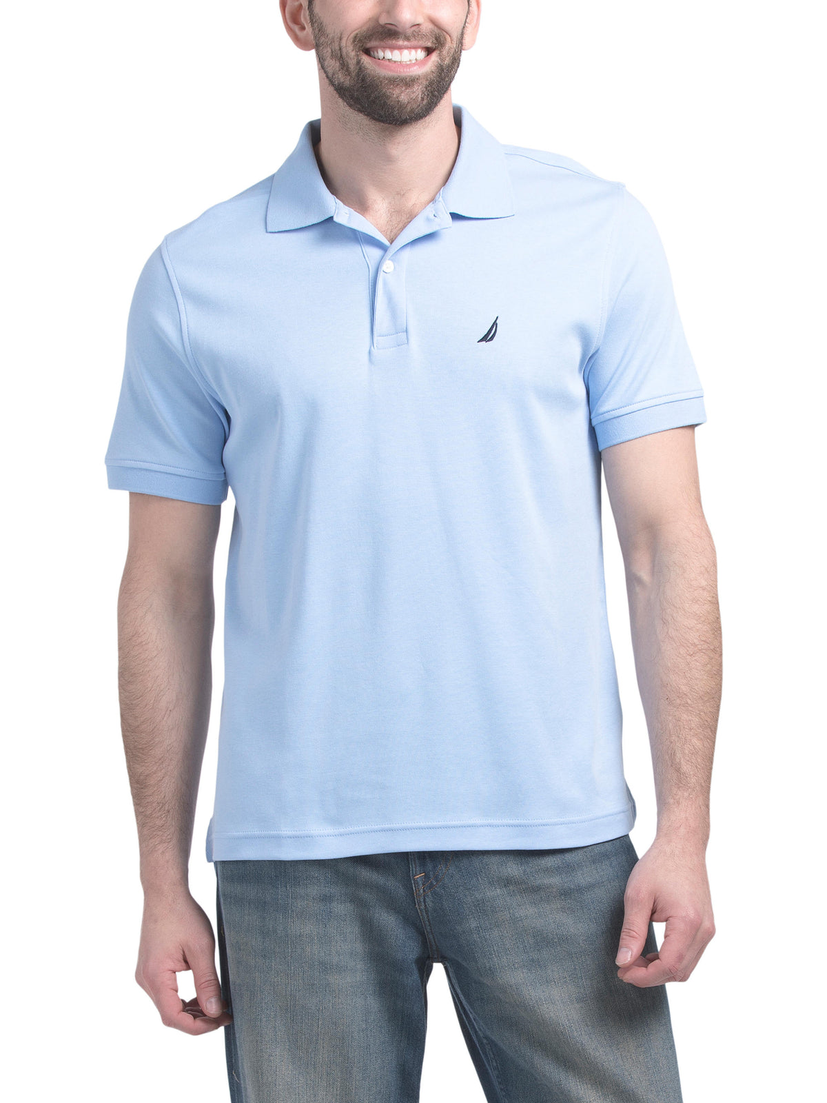 NAUTICA Qısa Tərəfli Solid Reef Interlock Polo