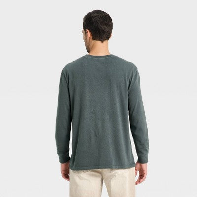 Goodfellow & Co Kişi Vintage Uzun Qollu Cib Köynəyi Lavanda XXL