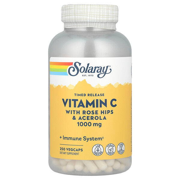 Solaray Timed Release Vitamin C Qülaqlı Itburnu Aserola 1000 Mq 250 Veq Kapsul