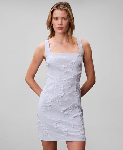 Calvin Klein Qadın Çiçəkli Kvadrat Yaxalı Mini Geyim