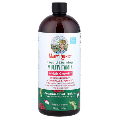 Maryruth S Maye Multivitamin Saç Böyümə Üçün Əjənt Qarpız Qovun 30 Fl Oz 887 Ml