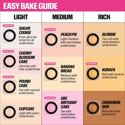 HUDA BEAUTY Mini Easy Bake Yumsaq Bişirmə və Fiksativ Pudrasının
