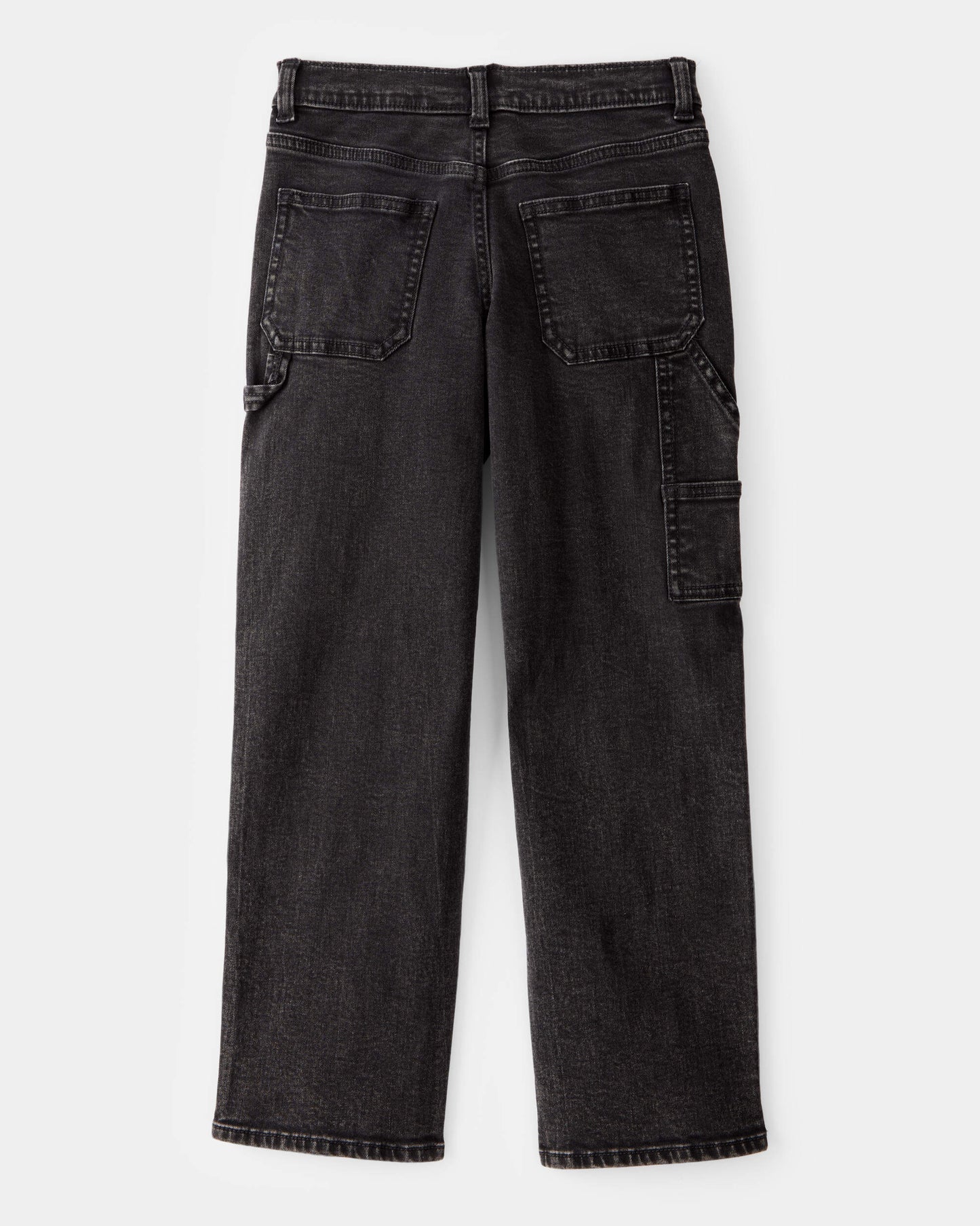 OshKosh B'gosh Oğlan Bol Ikonik Denim Marangoz Pantolonu - Qara Yuyunmuş YoxYox
