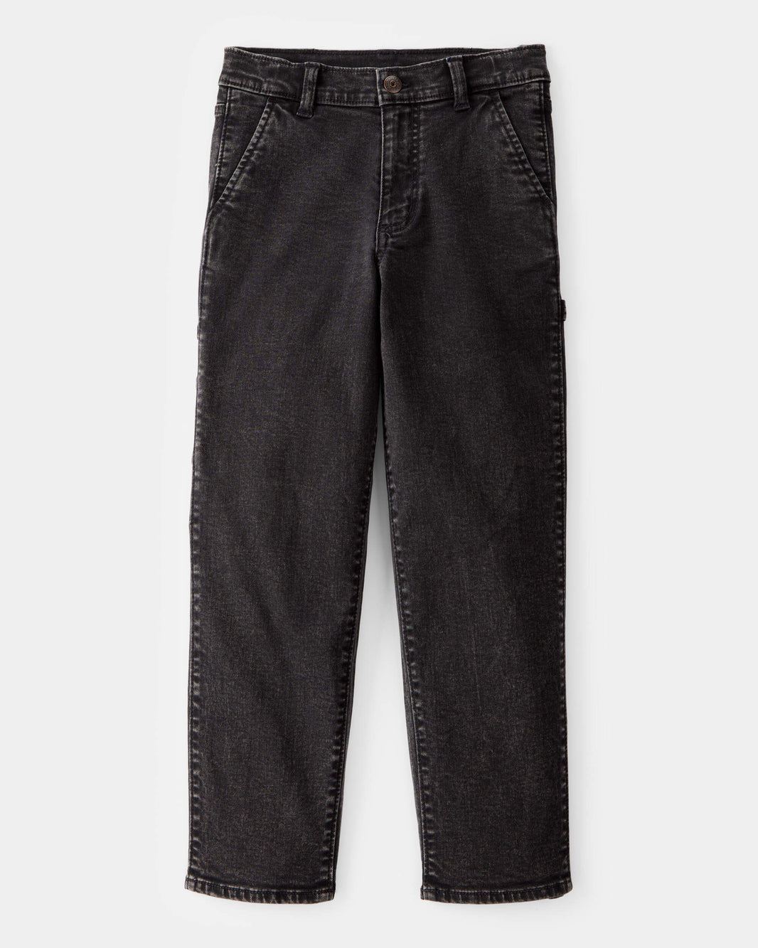 OshKosh B'gosh Oğlan Bol Ikonik Denim Marangoz Pantolonu - Qara Yuyunmuş YoxYox