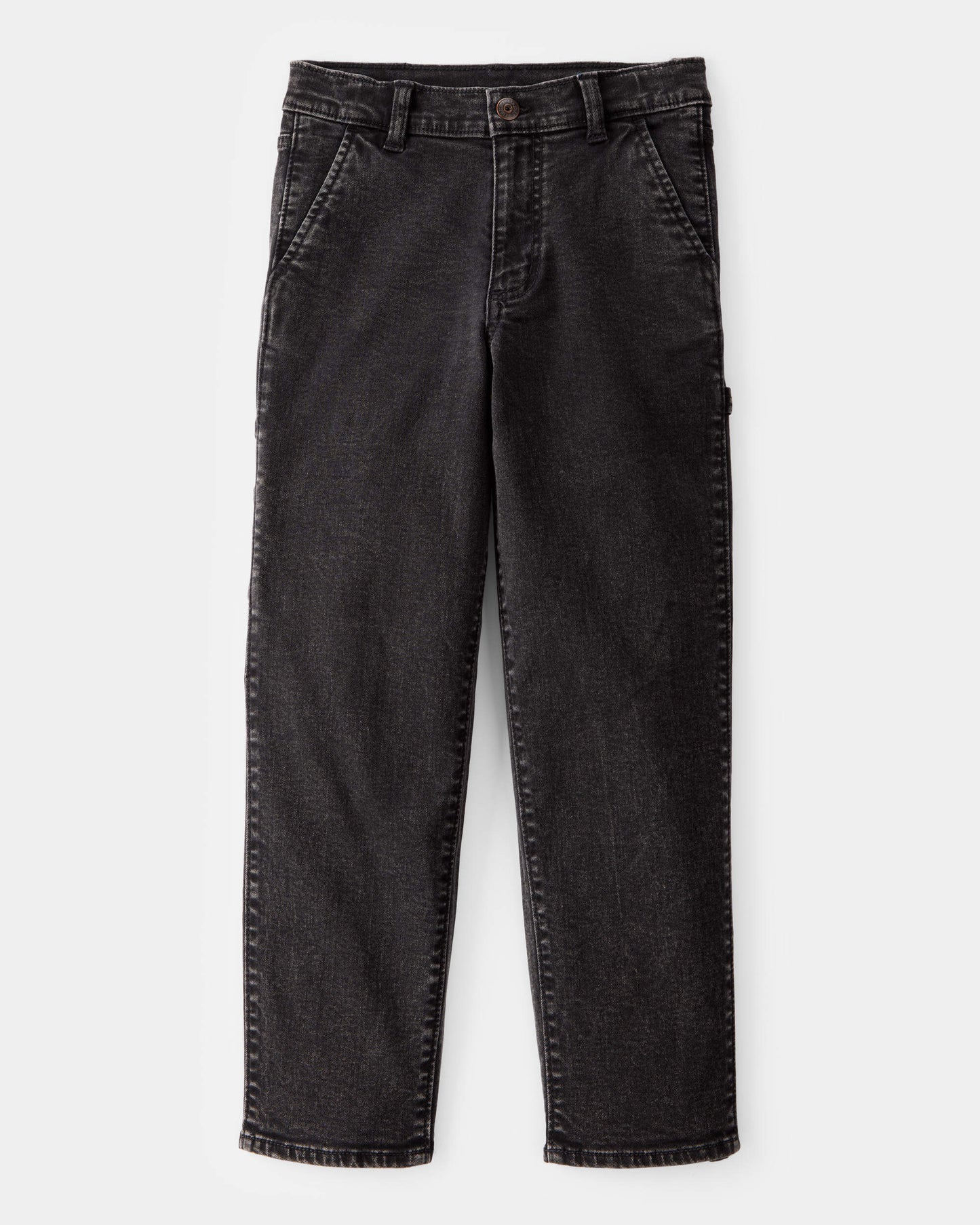 OshKosh B'gosh Oğlan Bol Ikonik Denim Marangoz Pantolonu - Qara Yuyunmuş YoxYox