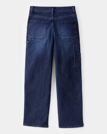 OshKosh B'gosh Oğlanlar üçün Geniş İkoni Denim Duvarcı Pantalonları - Indigo Yuyunmuş YoxYox
