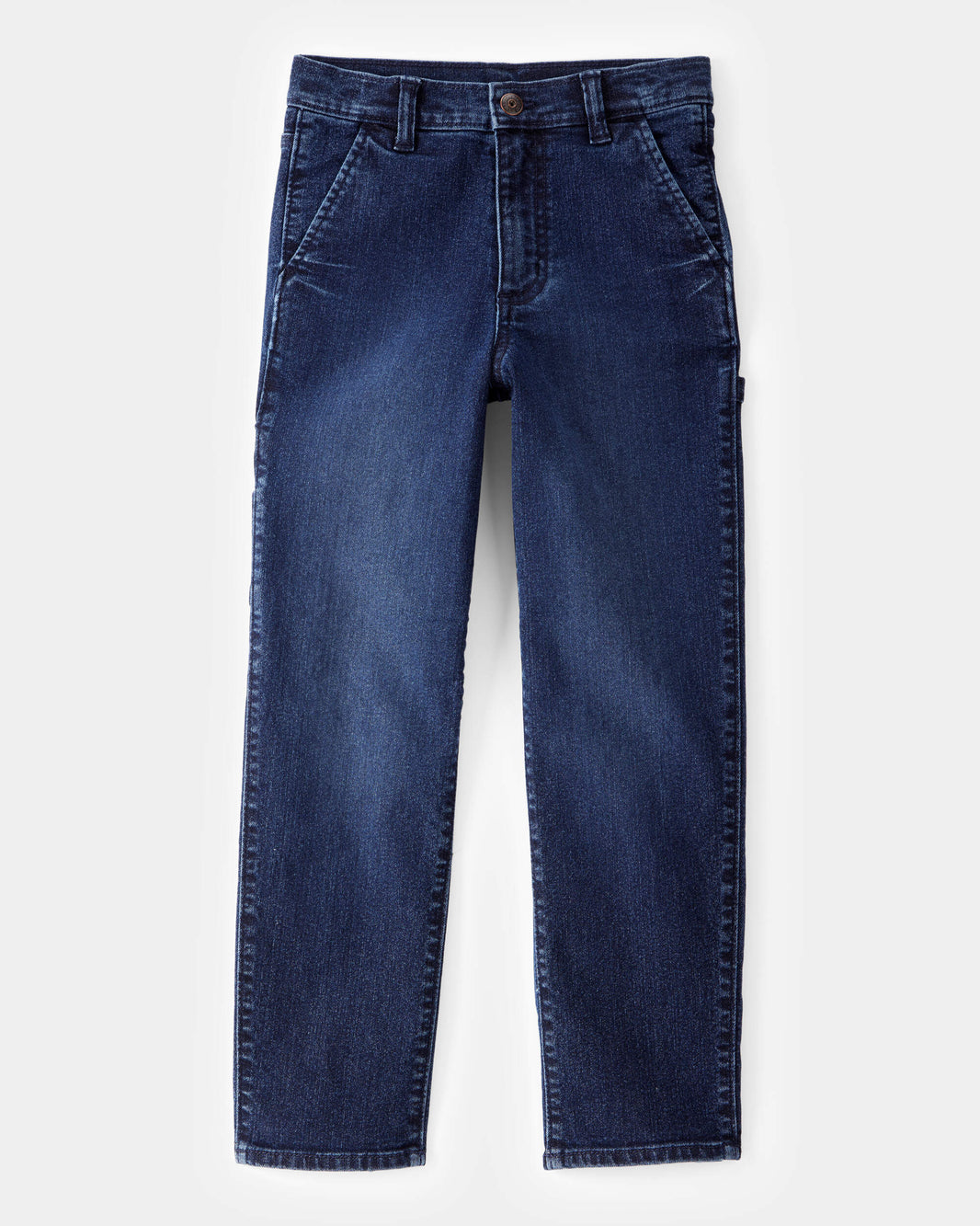OshKosh B'gosh Oğlanlar üçün Geniş Ikonik Denim Marangoz Pantolonu - Indigo Yuyunmuş YoxYox