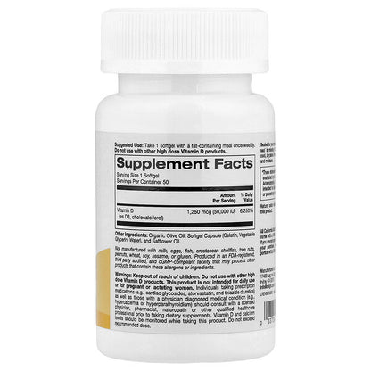 California Gold Nutrition Simplyone D3 Vitamini 1250 Mcg 50000 IU 50 Softgel
