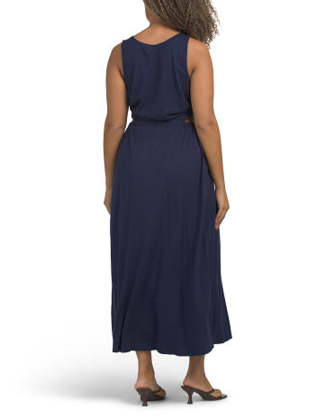 MICHAEL STARS Made In Usa Camille Crew Neck Cutout Maxi Geyim