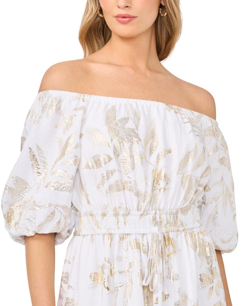 Vince Camuto Qadın Off-The-Shoulder Səviyyəli Fırıldaqı Geyim