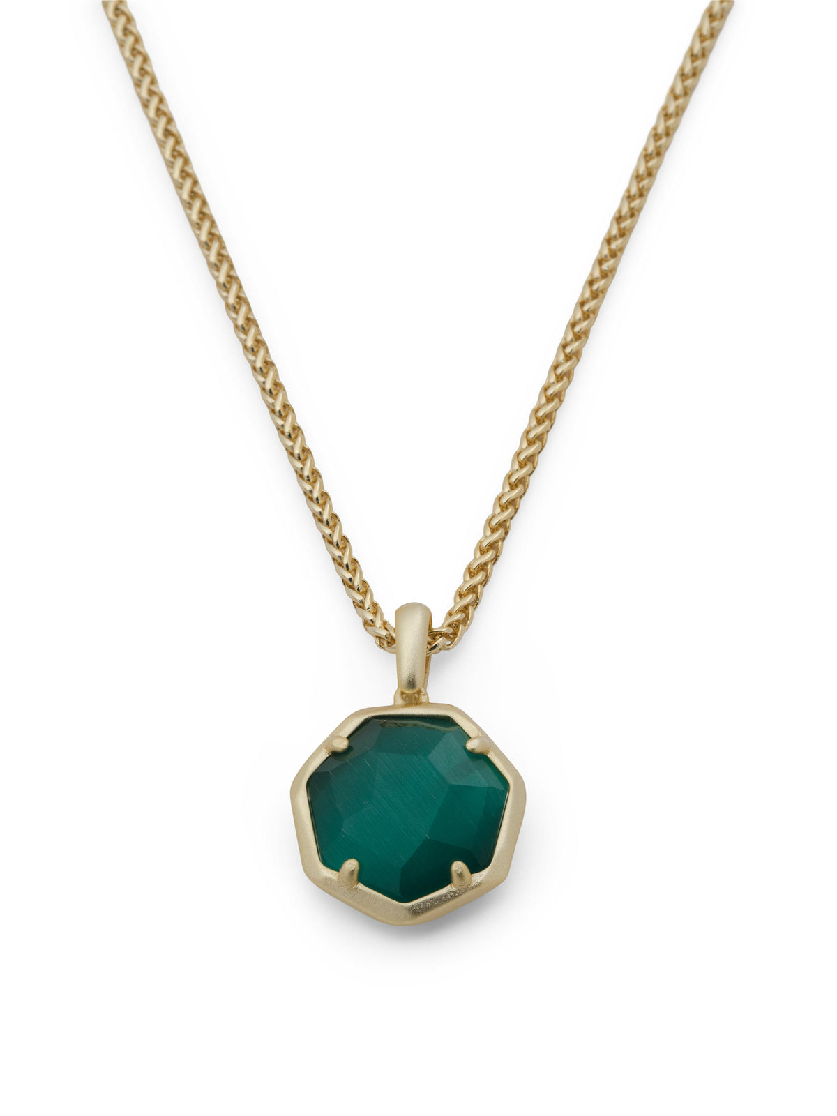 KENDRA SCOTT Gold Cynthia Zümrüd Pişik Gözü Qısa Liontin Gərdən Zəbiri