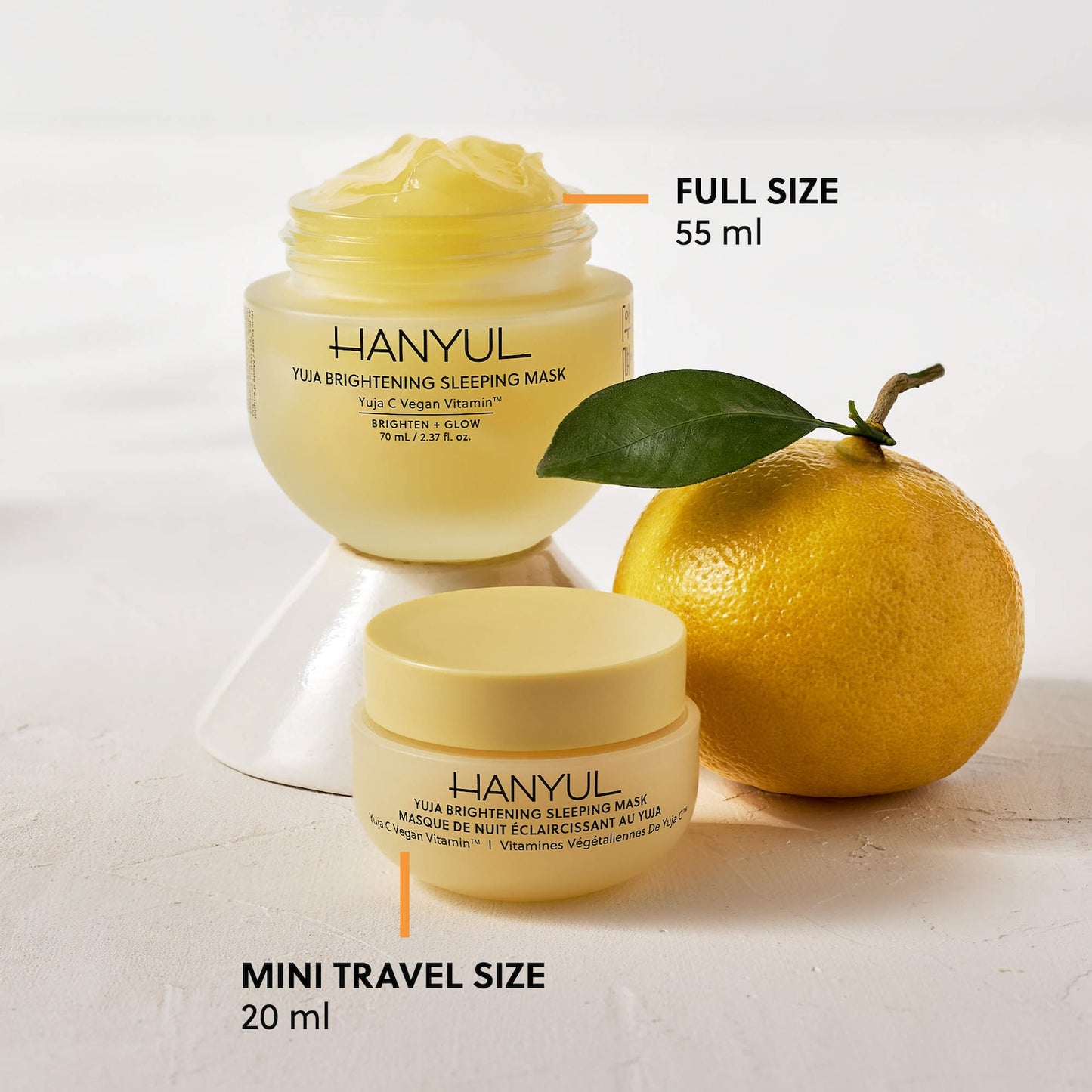 Hanyul Koreya Mini Yuja Parlaqlığı Artıran Gecə Maskı və Nəmləndirici Vitamin C və Niacinamidlə