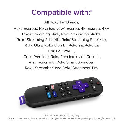 Roku Səs Pultу (Rəsmi) Roku Pleyer, Roku Audio və Roku TV üçün: İnfraqırmızı və RF Idarəetməsi