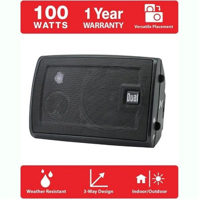 Pyle Home Dual Electronics Qara 4 İnç 3-Yollu Yüksək Performanslı Açıq Hava və Daxili Dinamiklər