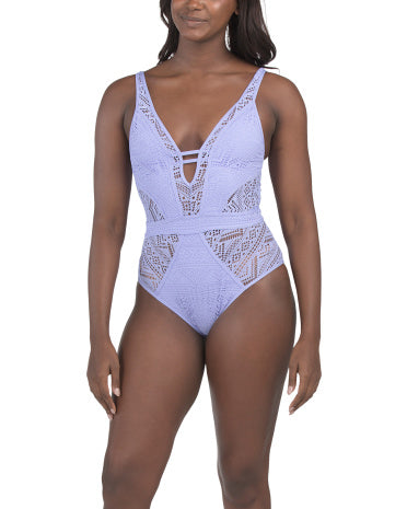 BECCA One-piece Color Play Dərin V-yaxası Üzbikinil