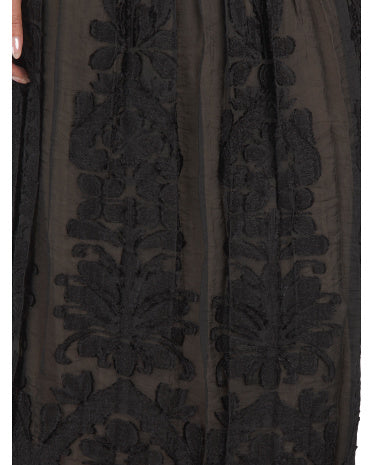 MAX STUDIO LONDON Layered Embroidered Midi Skirt