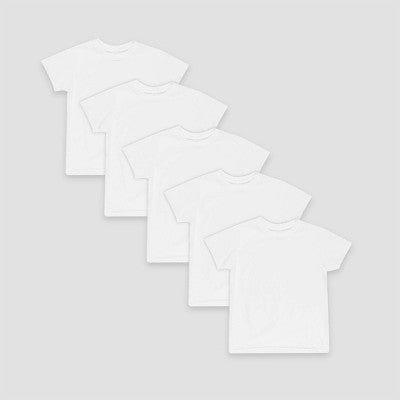 Hanes Oğlan 5'li Paket Ekipaj Boynlu Köynək - Ağ M