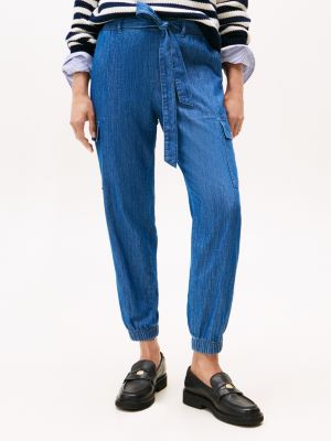 Tommy Hilfiger Kəmərli Kargo Joqqer, Tünd Chambray