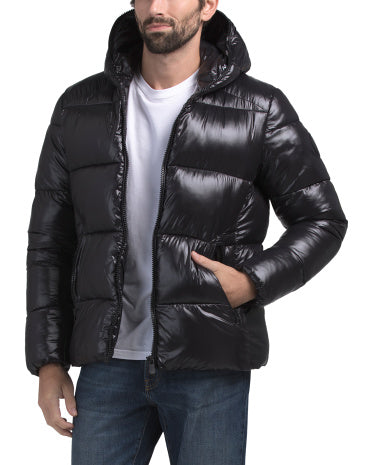 SAVE THE DUCK Edgard Hooded Shine Puffer Gödəkçəsi