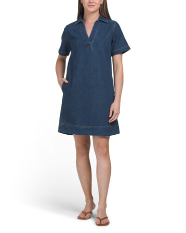 VELVET HEART Yaqalı Struktur Denim Mini Geyim