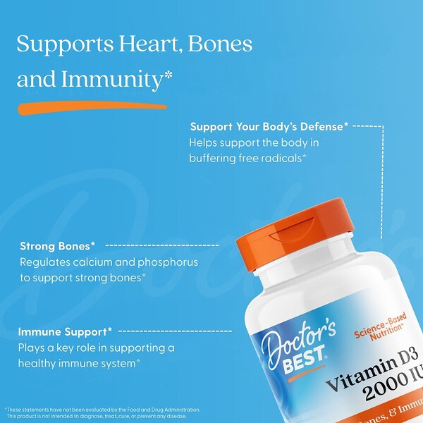 Doctor's Best D3 Vitamini 50 Mcg 2000 IU 180 Softgel