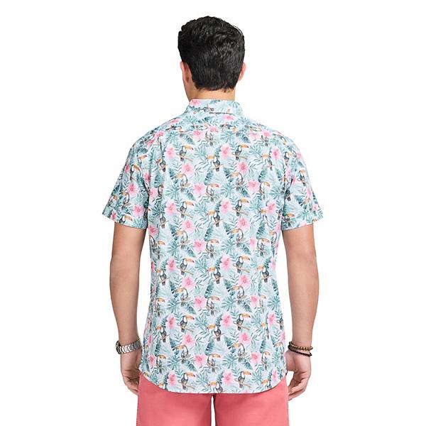 IZOD Kişi Qısa Tərəfli Chambray Köynəyi
