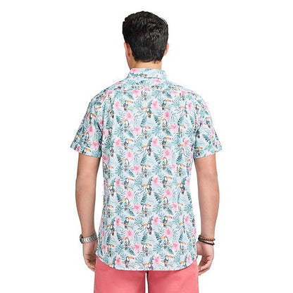 IZOD Kişi Qısa Tərəfli Chambray Köynəyi