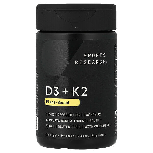 Sports Research D3 K2 Bitki Əsaslı 30 Veq Softgel