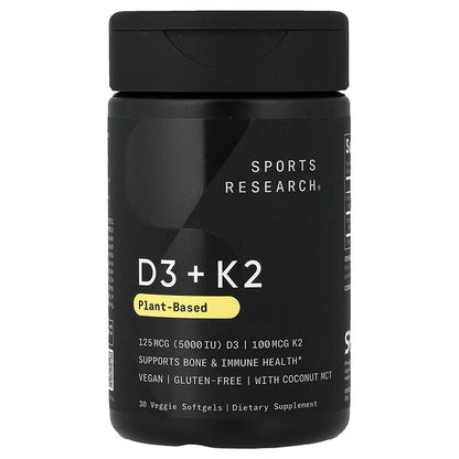 Sports Research D3 K2 Bitki Əsaslı 30 Veq Softgel