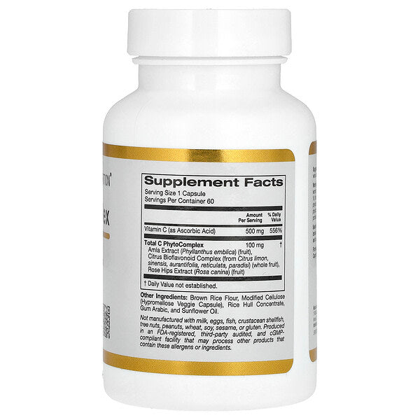 California Gold Nutrition Total C Kompleks Askorb Turşusu Amla Ekstraktı Sitrus Bioflavonoidləri Gül Çətiri Ekstraktı 500mg