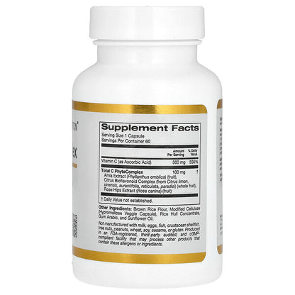 California Gold Nutrition Total C Kompleks Askorb Turşusu Amla Ekstraktı Sitrus Bioflavonoidləri Gül Çətiri Ekstraktı 500mg