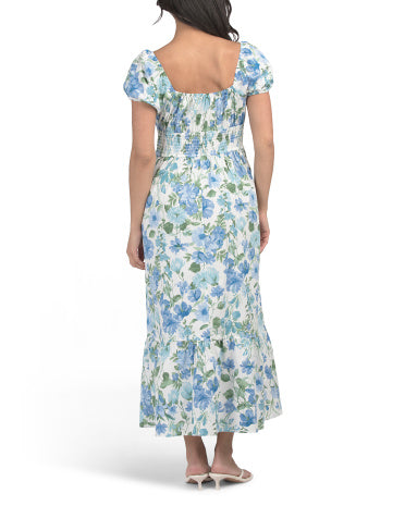 LAURA ASHLEY Puff Sleeve Çiçək Desen Maxi Geyim