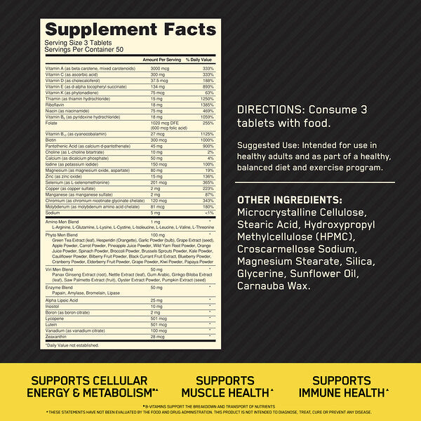 Optimum Nutrition Opti Men Multivitamin Fəal Kişilər Üçün 150 Tablet