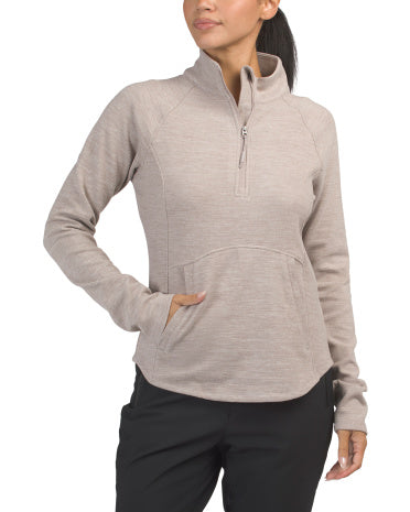 KYODAN Fleece Astarlı Isti Eldən Mock Neck Uzun Rəvan Geyim