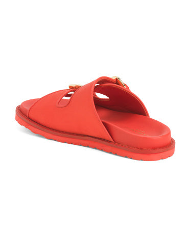LK BENNETT Capri Cırcıqlaqlı Düz Sandal Dəri Tabanlı