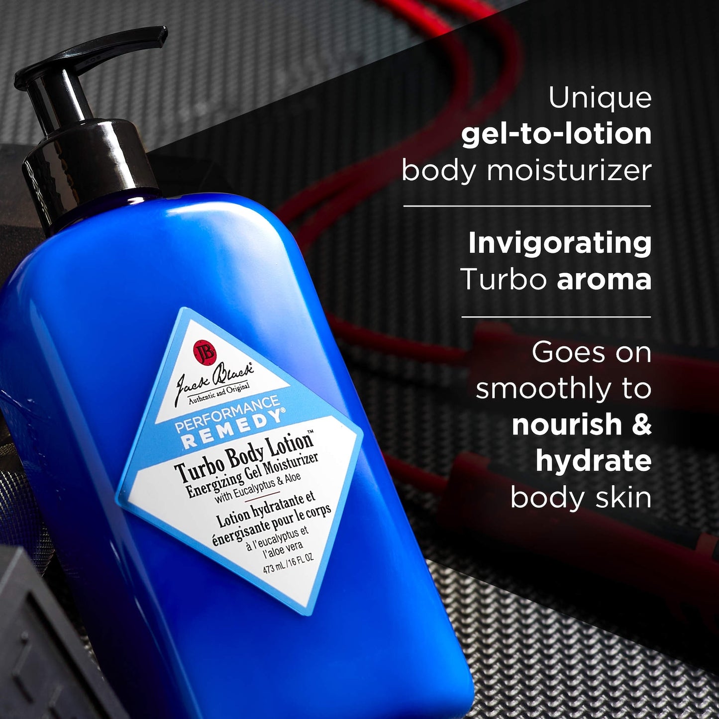 Jack Black Turbo Body Lotion™ Enerji Verici Gel Nəmləndirici Evkaliptus və Aloe ilə